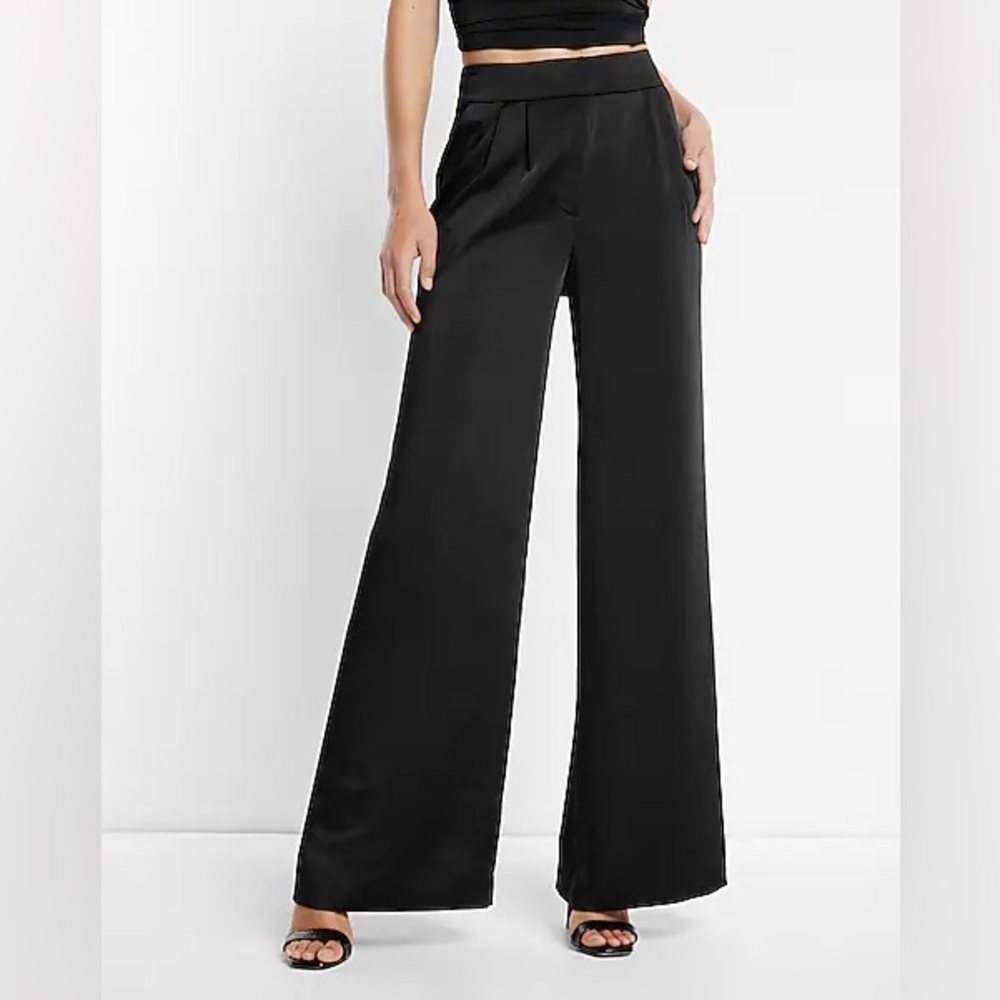 Express Satin Pleated Pants